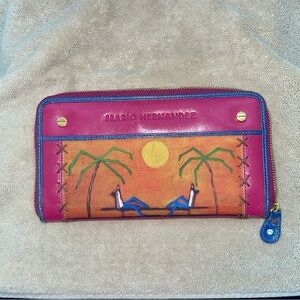 Mario Hernandez - William Debilzan Zip Wallet with Tropical Art Scene